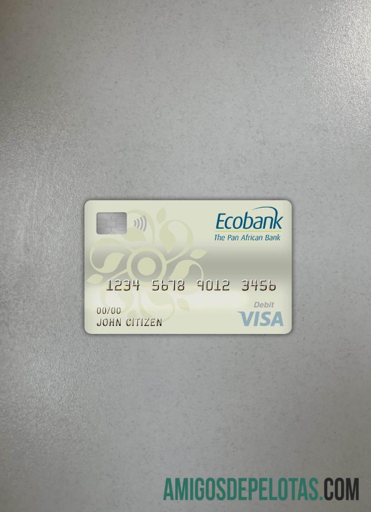 Burkina Faso Ecobank Bank Visa Cartão de Débito Photolook Front exemplo real